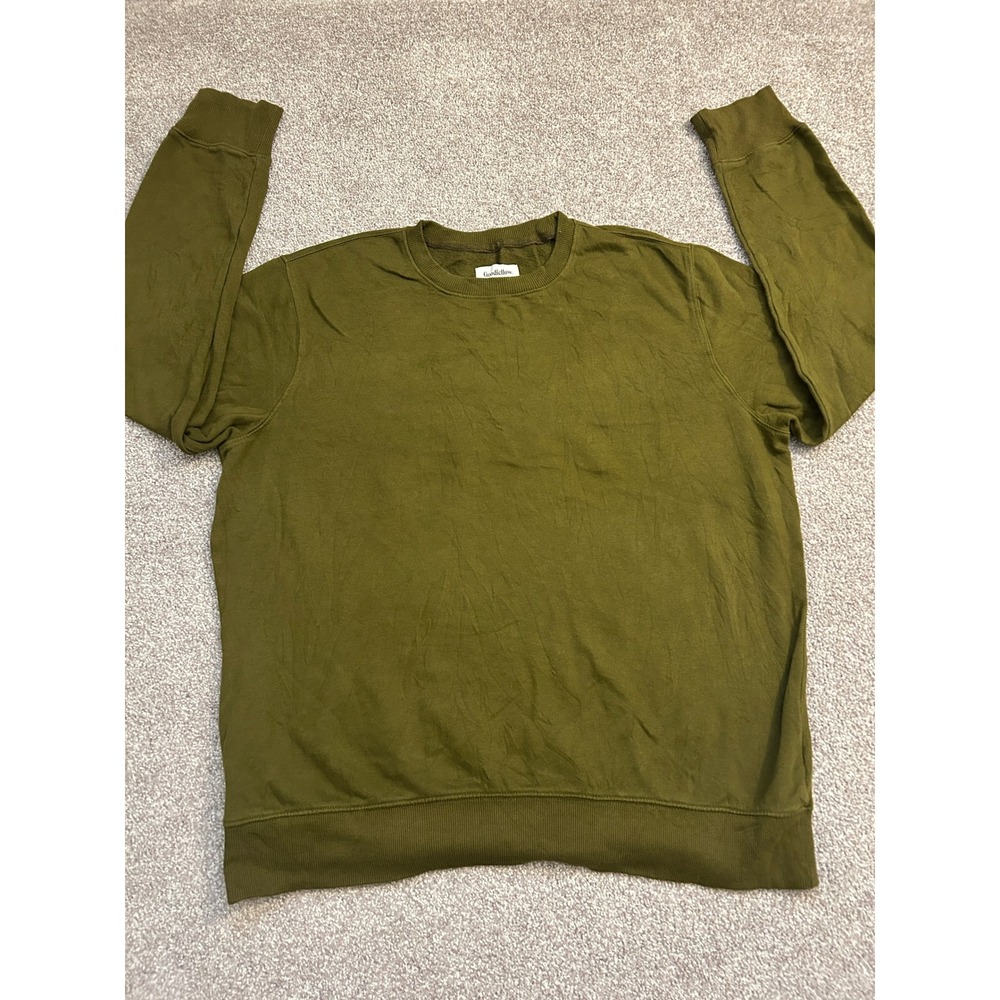 Goodfellow Crewneck Sweatshirt Mens XL Olive Green Excellent Long Sleeve Fleece